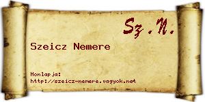 Szeicz Nemere névjegykártya